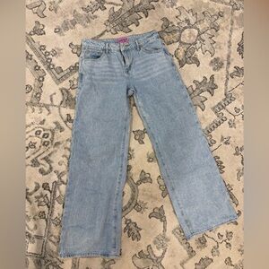 Light Blue Women's Jean’s mid rise wide legs